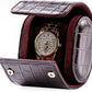 MR.OKAY Single Watch Travel Case- Classic Leather Watch Case With Superb Texture.(Portable Watch Roll Or Organizer For Storage And Display).Festival Gift For Men, All Handcrafted By Artisans.