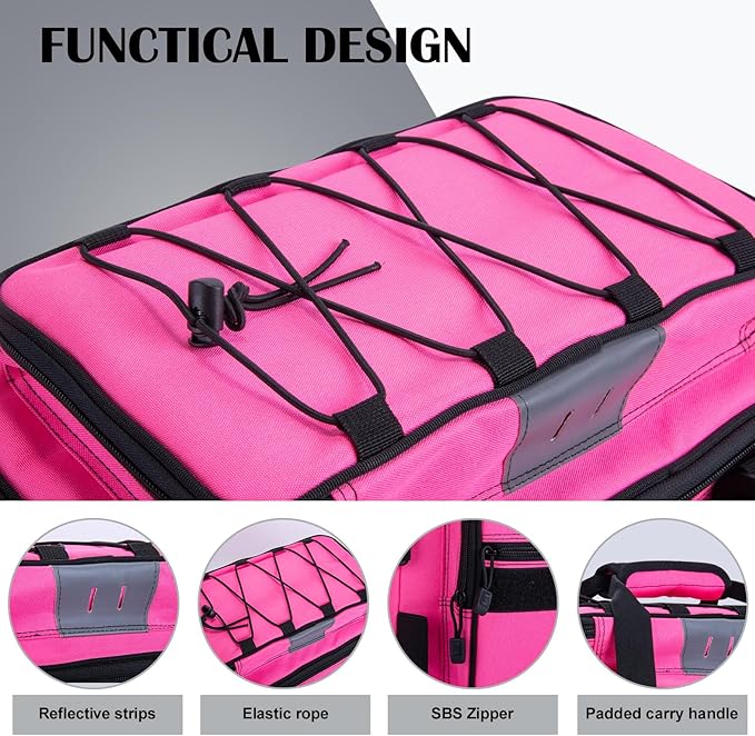 Goture Fishing Tackle Bag with 4pcs 3600 Tackle Boxes, 600D Water-Resistant Soft Side Saltwater Gear Storage Fishing Bag with Rod Straps, Detachable Water Bottle Pouch, Waterproof Bottom, SBS Zippers