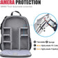 Cwatcun Camera Backpack Professional Camera Bag for Sony Canon Nikon SLR DSLR Mirrorless Camera and Lens Waterproof Camera Case with 14" Laptop Compartment, Tripod Strap Accessories (Ⅱ Small Grey)