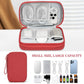 FYY Electronic Organizer, Large Travel Cable Organizer Bag Pouch Electronic Accessories Carry Case Portable Waterproof Double Layers All-in-One Storage Bag for Cable, Cord, Charger, Phone, Red