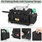 GOBUROS Waterproof Fishing Tackle Bag with Waterproof EVA Bottom (No Tackle Boxes in Package), Soft Tackle Box Storage Bag with Rod Holder, Pliers Storage for Fishing