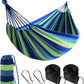 ANYOO Cotton Hammock Portable Camping Hammocks for Hanging Sturdy Garden Comfortable Fabric Hammock with Tree Straps Up to 660lbs with Travel Bag for Camping Outdoor/Indoor Patio Backyard