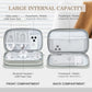 FYY Electronic Organizer, Travel Cable Organizer Bag Pouch Electronic Accessories Carry Case Portable Waterproof Double Layers Storage Bag for Cable, Charger, Phone, Earphone, Medium Size- Khaki
