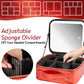 Makeup Travel Train Case with Mirror LED Light 3 Adjustable Brightness Large Cosmetic Bag Portable Storage Adjustable Partition Waterproof Brushes Make up Jewelry Gift for Women