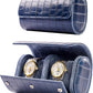 MR.OKAY 2 Watch Travel Case- Classic Leather Watch Case With Superb Texture.(Portable Watch Roll Or Organizer For Storage And Display).Festival Gift For Men, All Handcrafted By Artisans.