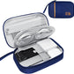 Travel Cable Organizer Bag Pouch Electronic Accessories Carry Case Portable Waterproof All-in-One Storage Bag for Cable,Charger, Phone, Hard Drive，SD Card-Navy Blue