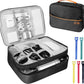 Electronics Travel Organizer, Large Double Layer Portable Waterproof Travel Organizer Bag for Charging Cable Storage, Ipad, Power Bank, Business and School ,5pcs Cable Ties-Black