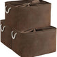 TheWarmHome Organization and Storage for Organizing - Extra Jumbo 3 Pack 20.5x15.7x13.8 inch Fabric Storage Bin for Shelves, Storage cubes for Decorative Shoes Towel Blanket Closet (Brown)