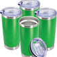 20 oz Tumbler Coffee Tavel Tumblers Bulk with Lid Stainless Steel Double Wall Vacuum Insulated Mug Powder Coated Cups fit Car Cupholder for Hot and Cold - Green, 4Pack