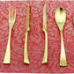 6-Piece Flatware Set,Extra Thick Heavy Duty - 18/10 Stainless Steel Cutlery Sets,High Matte Finish Gold Flatware Sets Service for 1,Multipurpose Use for Home,Kitchen,Tableware Utensil Sets