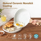SENSARTE Nonstick Frying Pan Skillets, White Ceramic Coating Omelette Pans, Healthy Cookware Chef's Pan, Free of PTFE & PFAS (8+11Inch with Lid)
