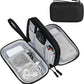 FYY Electronic Organizer, Travel Cable Organizer Bag Pouch Electronic Accessories Carry Case Portable Waterproof Double Layers Storage Bag for Cable, Cord, Charger, Phone, Earphone, Large Size, Black