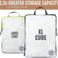 Large Compression Packing Cubes 6 Piece Set for Travel with Lightweight Laundry Bag for Carry-On Suitcase by TRIPPED Travel Gear (White) - Roamly