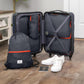 Large Compression Packing Cubes 6 Piece Set for Travel with Lightweight Laundry Bag/Drawstring Backpack for Carry-On Suitcase (Grey/Orange)