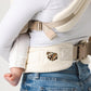 Mabē Monarch Ergonomic Baby Carrier – Premium Cotton Soft Structured Newborn to Toddler Carrier with Hip-Healthy Design, 3 Carry Positions (7-35lbs), Lightweight & Breathable, (Ivory)