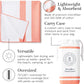 Coral Microfiber Beach Towel by Laguna Beach Textile Co - Sand Free, Light Weight Striped Pool Towel - Perfect for Yoga, Gym, Beach, Pool - Extra Large, 35" x 75"