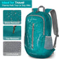 ZOMAKE Ultra Lightweight Packable Backpack 25L, Foldable Hiking Backpacks Water Resistant Small Folding Daypack for Travel(Lake Green)