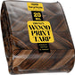 Core Tarps Extreme Heavy Duty 20 Mil Tarp Cover, Waterproof, UV Resistant, Rip and Tear Proof, Poly Tarpaulin with Reinforced Edges for Roof, Camping, Patio, Pool, Boat (Brown Wood/Black 24′ X 24′)