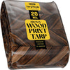 Core Tarps Extreme Heavy Duty 20 Mil Tarp Cover, Waterproof, UV Resistant, Rip and Tear Proof, Poly Tarpaulin with Reinforced Edges for Roof, Camping, Patio, Pool, Boat (Brown Wood/Black 30′ X 60′)