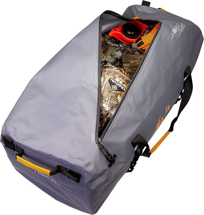 WILDGAME Innovations ZeroTrace Scent Elimination Duffel Bag, 120 L | Durable Water-Resistant Hunting Gear Bag with PureION Generator, Removable Holster & Shoulder Strap