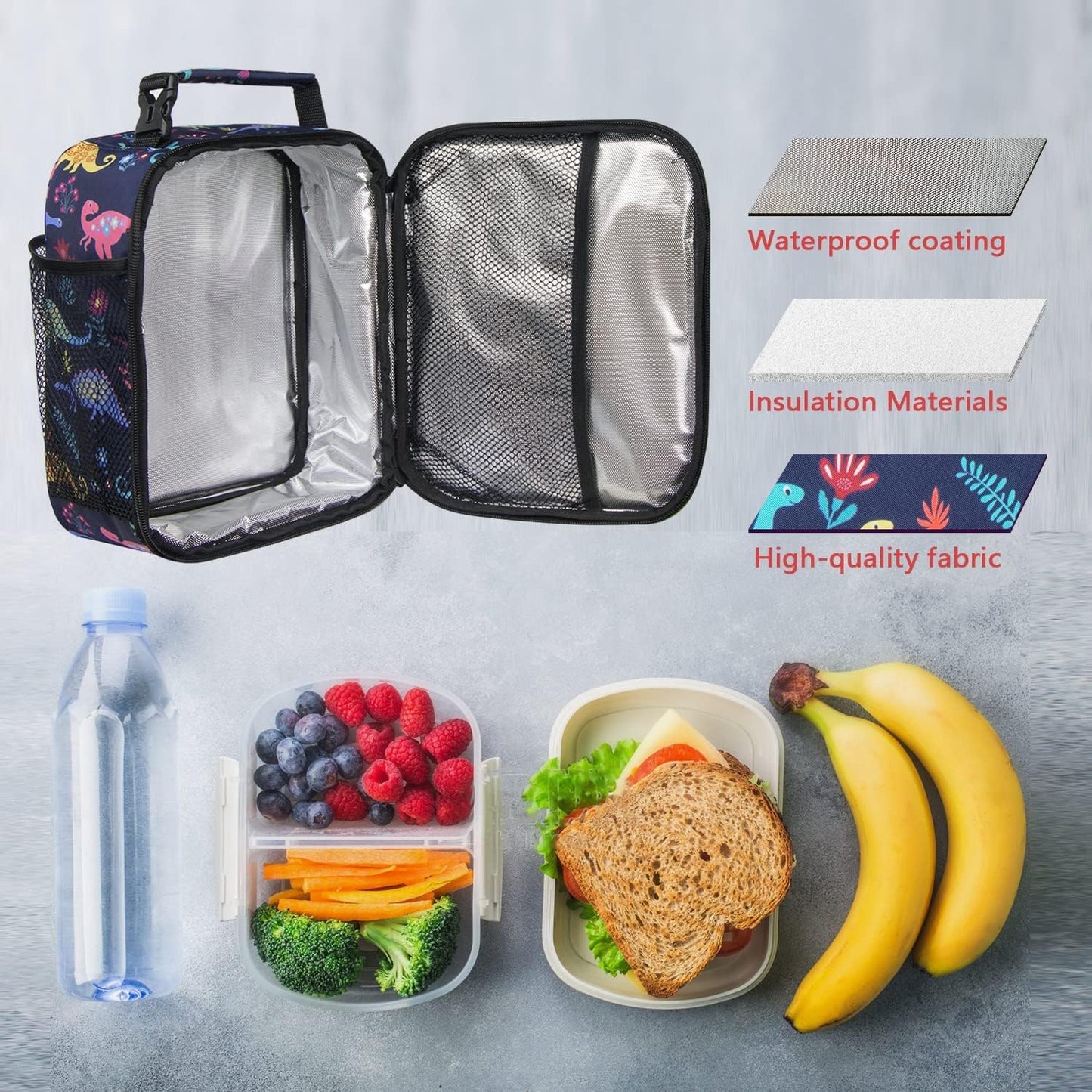 Hap Tim Lunch Box Insulated Lunchbox Mini Lunch Bag Thermal Meal Tote Kit, Dinosaur (18654-DS)