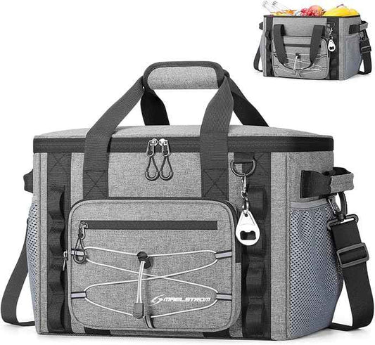 Maelstrom Soft Sided Cooler Bag, 30/40 Can Collapsible Insulated Ice Chest, Large Leakproof Portable Storage for Camping, Travel, Kayaking & Beach
