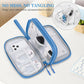 FYY Electronic Organizer, Travel Cable Organizer Bag Pouch Electronic Accessories Carry Case Portable Waterproof Double Layers Storage Bag for Cable, Cord, Charger, Phone, Earphone, Medium Size, Cyan