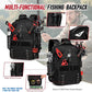 Fishing Tackle Backpack,Tackle Bags with 2 Rod Holders,Water-Resistant Tackle Bag Storage Bag for Fishing Gear(Black,4 Tackle Boxes)