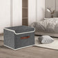 TYEERS Collapsible Storage Boxes, Washable Fabric Storage Bins with Lids, 14.9x9.8x9.8 inches, 2 Pack, Black