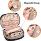Teamoy Mini Jewelry Travel Case, Storage Organizer Bag for Earrings, Necklace, Rings, Black