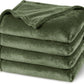PHF Ultra Soft Fleece Blanket Queen Size, No Shed No Pilling Luxury Plush Cozy 300GSM Lightweight Blanket for Bed, Couch, Chair, Sofa Suitable for All Season, 90" x 90", Olive Green