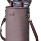 Tirrinia 2 Bottle Wine Gift Tote Carrier - Leakproof & Insulated Padded Versatile Wine Cooler Bag for Travel, BYOB Restaurant, Party, Dinner, Gift for Wine Lovers, Brown