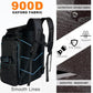 Fishing Backpack with Rod Holders,900D Oxford Water-Resistant Fishing Gear,42L Large Storage Tackle Bag for Men