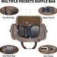 Vintage Canvas Duffle Bag, 50L Genuine Leather Travel Duffel Backpack Multifunctional Overnight Weekender Bag with Shoes Compartment Men (Grey) - Roamly