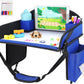 Kids Travel Tray, Travel Tray For Kids Car Seat, Toddler Road Trip Essentials With Drawing Kit, Carseat Tray For Kids Travel, Travel Activities Road Trip Must Haves For Kids (Navy Blue)