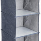 Household Essentials Hanging Cotton Blend Closet Organizer with 3 Storage Shelves, Denim