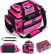 Goture Fishing Tackle Bag with 4pcs 3600 Tackle Boxes, 600D Water-Resistant Soft Side Saltwater Gear Storage Fishing Bag with Rod Straps, Detachable Water Bottle Pouch, Waterproof Bottom, SBS Zippers