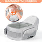 HKAI Baby Hip Carrier, Mom’s Choice Award Winner, Baby Carrier with Adjustable Waistband & Breathable Mesh, Ergonomic Carrier with Non-Slip Hip Seat Surface for Newborns & Toddlers, Light Grey