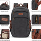 Tzowla Vintage Canvas Laptop Backpack for Men and Women,College Travel Work Rucksack with USB/Type-C Charging Port,Lightweight Bookbag Hiking Casual Daypack Backpacks Fit 15.6 Inch Notebook(Black)