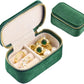 TAIMY Travel Jewelry Case, Mini Jewelry Travel Case, Velvet Small Travel Jewelry Box, Portable Jewelry Travel Organizer Box for Rings Earrings Necklaces(Emerald Green)