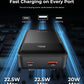 Portable-Charger-Power-Bank Travel Essentials Battery Pack USB C 30000mAh Built in Cable 22.5W Phone Fast Charging Powerbank Compatible with iPhone 16 15 14 13 12 11 iPad Samsung Google (Black)