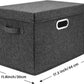 TYEERS Large Storage Bins with Lids, Collapsible, Washable, Fabric Storage Boxes for Organizing, 17.3x11.8x11.4 inches, 2 Pack, Black
