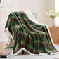 PU MEI Sherpa Fleece Throw Blanket 80" x 90" Reversible Plush Fluffy Large Big Blanket Lattice Flannel Blankets for All Season Use, Chrismas Green