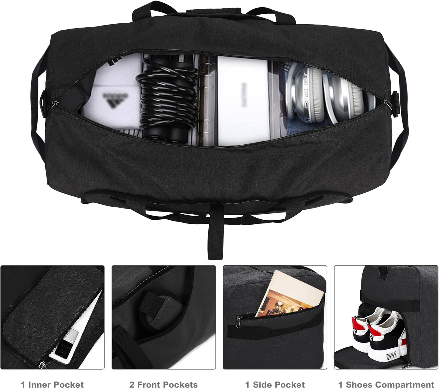 100L Duffle Bag for Travel, Extra Large Foldable Waterproof Travel Duffel Bags Weekender Overnight Bag for Men and Women with Shoe Compartment - Roamly