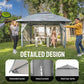 CROWN SHADES 11X11 Outdoor Pop Up Gazebo Base 10X10 Patio Gazebos Patented Center Lock Quick Setup Newly Designed Storage Bag Instant Canopy Tent with Mosquito Nettings (11x11, Gray)