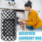 Positive Square Travel Laundry Bag Backpack, Portable with Adjustable Straps, Drawstring Closure & Mesh Pocket - Perfect for College, Apartment & Camping