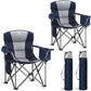 LET'S CAMP Folding Camping Chair Oversized Heavy Duty Padded Outdoor Chair with Cup Holder Storage and Cooler Bag, 450 LBS Weight Capacity, Thicken 600D Oxford,2 Pack
