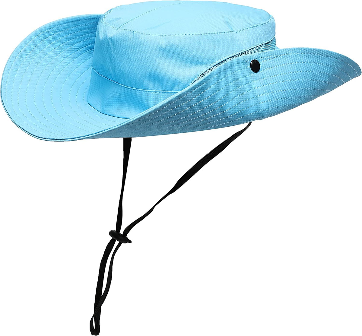 Womens Summer Sun Hat Beach Hat Wide Brim Outdoor UV Protection Hat Foldable Cool Mesh Ponytail Bucket Hat