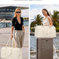 Weekender Travel Duffle Bag for Women - Carry on Bag with Shoe Compartment Overnight Bags with Toiletry Bag Wet Pocket Weekend Traveling Yoga Gym Hospital Bags for Labor and Delivery Beige
