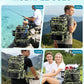 HXLGMD Fishing Backpack with Rod Holders, Double Layer Large Water-resistant Tackle Bag Store Gear with Cooler, Green